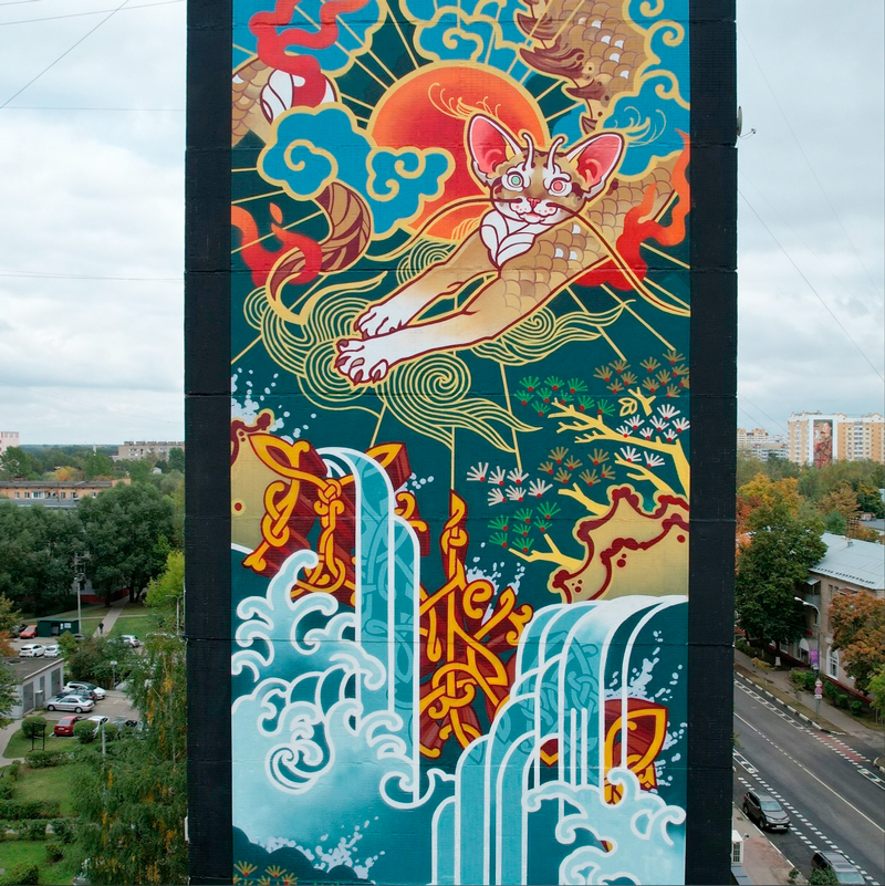 balash81 - Это мурал "Хранитель солнца", написанный московскими художниками на многоэтажке в Балашихе | Новости