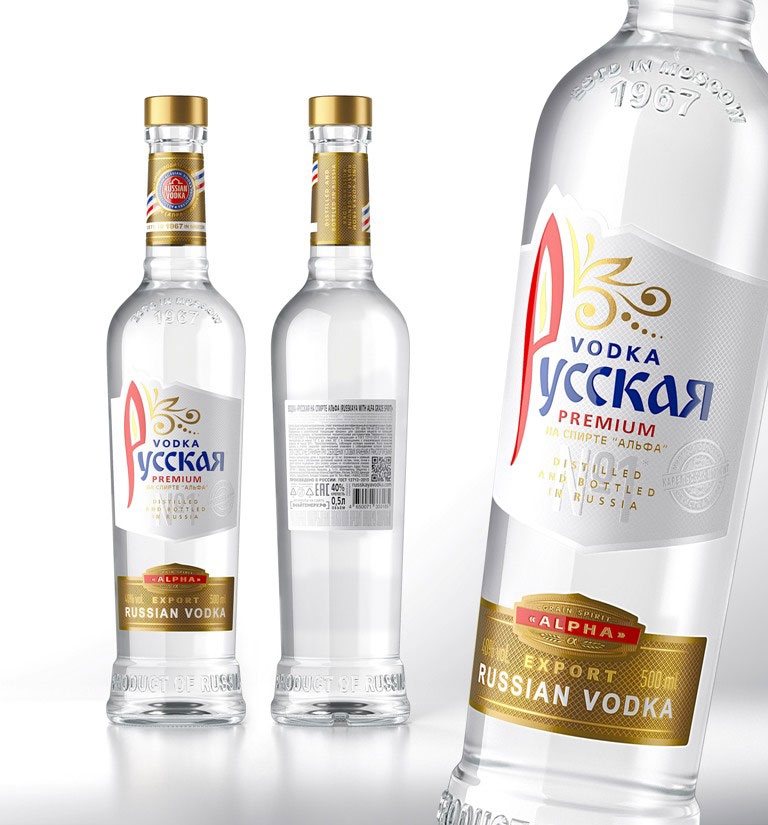 RUSSKAYA ALPHA 500 ml Renders - Русский на спирте Альфа - новая водка в линейке легендарного бренда | Новости компании