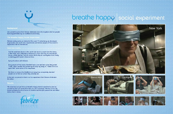   "The breathe happy social experiment", : Febreze, : Grey New York