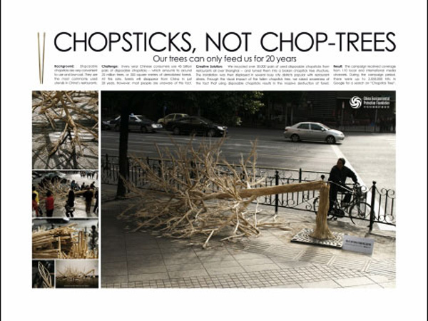   "Chopsticks, not chop-trees", : China Environment Protection Foundation, : DDB China Group Shanghai